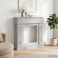 vidaXL Rám krbu Betónovo sivá 102 x 26 x 100 cm Kompozitné drevo