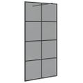 vidaXL Stena walk-in sprchy Čierna 100 x 195 cm tvrdené sklo