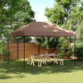 vidaXL Skladací pop-up párty stan hnedý 410x279x315 cm
