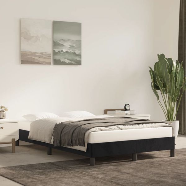 vidaXL Posteľ bez matracom čierna 120x190 cm zamat