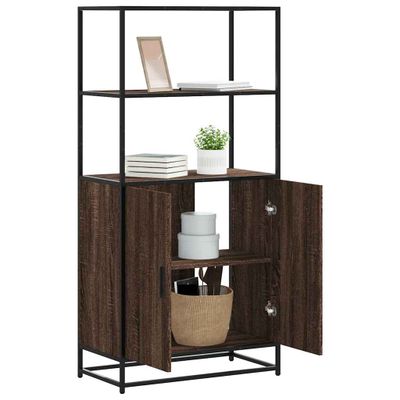 vidaXL Vysoká skrinka hnedý dub 68x35x139 cm kompozitné drevo+kov