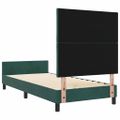 vidaXL Posteľ s pružinovým rámom Tmavozelená 90 x 190 cm Zamat