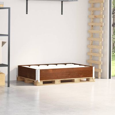 vidaXL Paletová ohrádka hnedá 120x80 cm borovicový masív