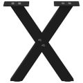 vidaXL Nohy konferenčného stolíka v tvare X, 2 ks, čierne, 30 x (30-31) cm, oceľové