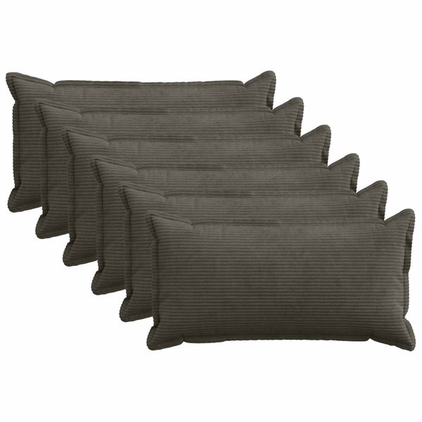 vidaXL Poťah na podložku 6 ks HOUTEN Antracitová 40 x 80 cm manšestr