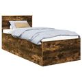 vidaXL Rám postele Dymová dub 90 x 190 cm Kompozitné drevo