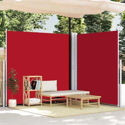 vidaXL Zaťahovacia bočná markíza červená 200x600 cm