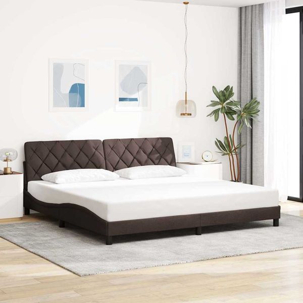 vidaXL Rám postele bez matraca tmavohnedá 200x200 cm látka