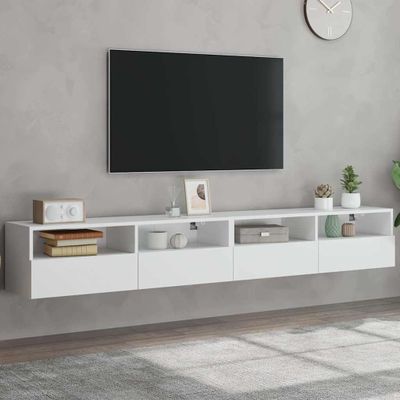 vidaXL TV nástenné skrinky 2 ks biele 100x30x30 cm kompozitné drevo