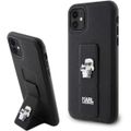 Puzdro Karl Lagerfeld pre iPhone 11 KLHCN61GSAKCPK čierne HC GRIPSTAND SAFFIANO KC PINS