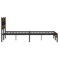 vidaXL Kovový posteľný rám bez matraca dymový dub 200x200 cm