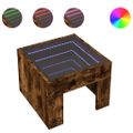 vidaXL Nočný stolík s nekonečnými LED dymový dub 40x40x30 cm