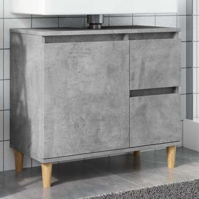 vidaXL Skrinka na umývadlo betónová sivá 65x33x60 cm kompozitné drevo