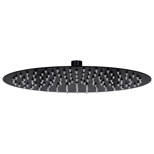 vidaXL Dažďová sprchová hlavica, oceľ 30 cm, okrúhla, čierna