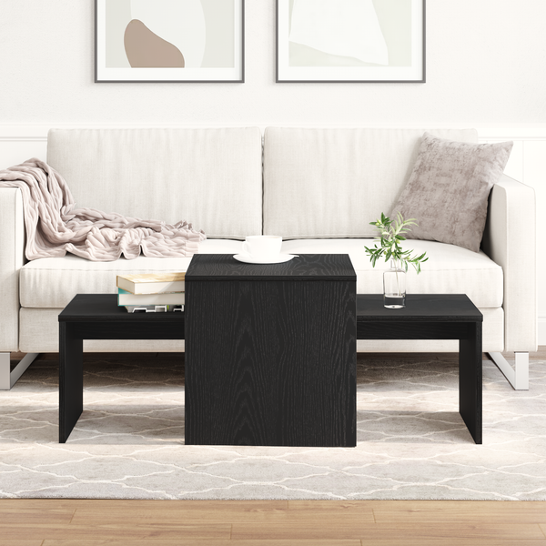 vidaXL Zásuvné stoly Čierny dub 100 x 48 x 40 cm Kompozitné drevo