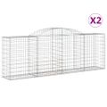vidaXL Oblúkové gabiónové koše 2ks 300x50x100/120cm pozinkov. železo