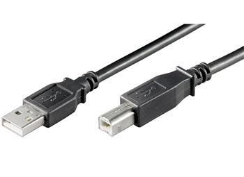 PremiumCord Kábel USB 2.0, A-B, 1m, čierny