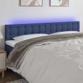 vidaXL Čelo postele s LED modré 160x5x78/88 cm látka