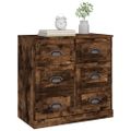 vidaXL Komoda dymový dub 70x35,5x67,5 cm spracované drevo