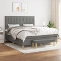 vidaXL Boxspring posteľ s matracom tmavosivá 160x200 cm látka