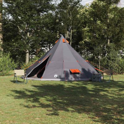 vidaXL Tipi stan so strechou Šedá a oranžová 560 x 560 x 300 cm taft