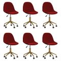 3086111 vidaXL Swivel Dining Chairs 6 pcs Wine Red Velvet(3x333501)