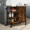 vidaXL Kuchynský vozík dymový dub 87,5x38,5x84,5 cm kompozitné drevo