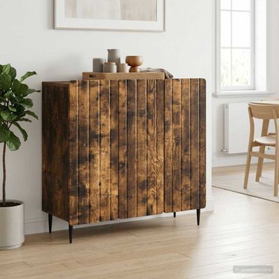 vidaXL Servírovacia skriňa Dymový dub 89 x 34,5 x 82 cm