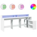 vidaXL Stôl s LED svetlami biely 200x104x91 cm kompozitné drevo