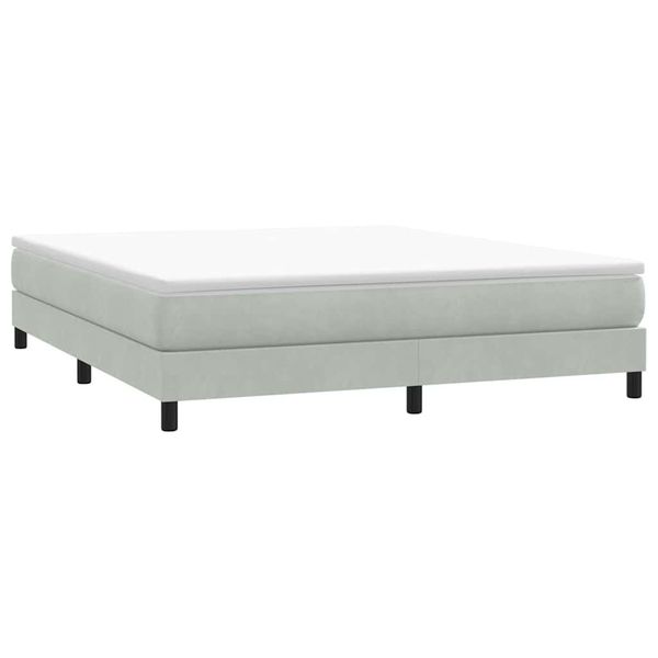 vidaXL Posteľný rám boxsping bez matracom bledosivý 180x210 cm zamat
