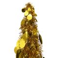 vidaXL Rozkladací umelý vianočný stromček, zlatý 120 cm, PET