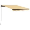 vidaXL Ručne zaťahovacia markíza s LED 300x250 cm žlto-biela