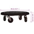 vidaXL Vozíky na rastliny s kolieskami 3 ks priemer 40cm čierny 275 kg