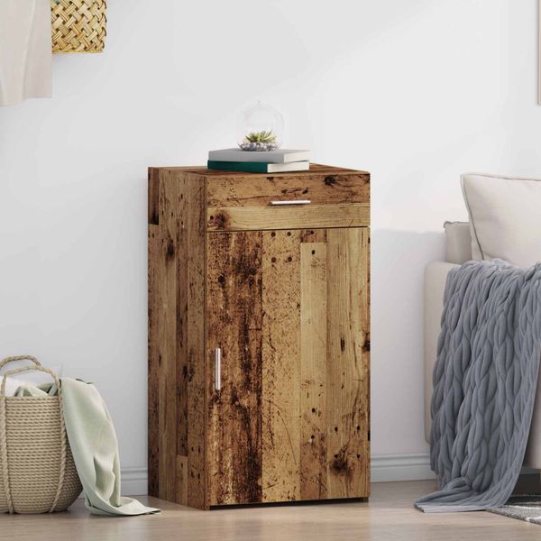 vidaXL Servírovacia skriňa so zásuvkou Staré drevo 50 x 42,5 x 93 cm