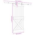 vidaXL Posuvné dvere NARVIK Prírodná a čierna 90 x 210 cm (213,5 cm)