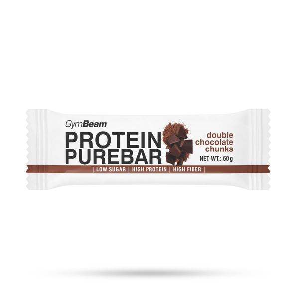 Proteínová tyčinka PureBar - GymBeam, dvojnásobné kúsky čokolády, 60 g