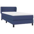 vidaXL Posteľný rám boxspring s matracom modrý 90x190 cm látka