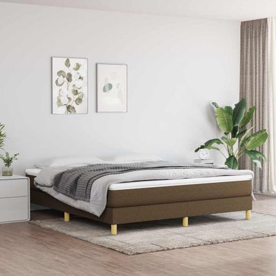 vidaXL Posteľný rám s boxspringom tmavohnedá 180x200 cm látka