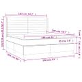 vidaXL Posteľ boxsping s matracom a LED krémová 160x200 cm látka