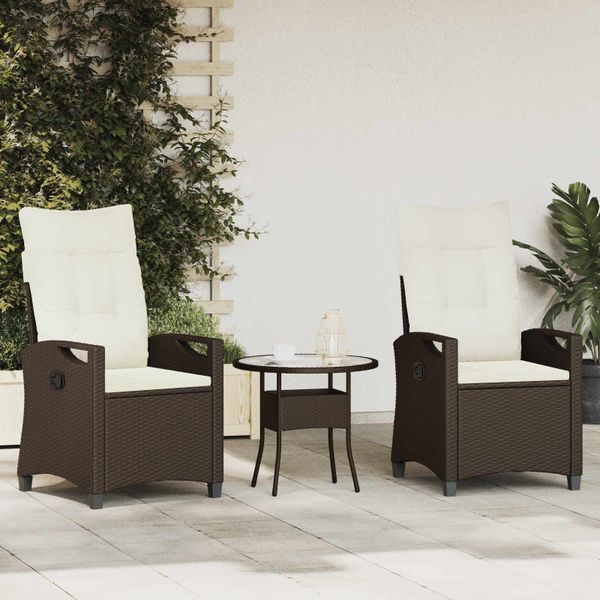 vidaXL Záhradná stolička 2 pcs Hnedá a smotanová 56 x 60 x 112 cm