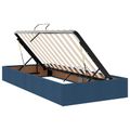 vidaXL LED úložná posteľ s matracom Modrá 90 x 200 cm Látka