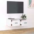 vidaXL Závesná TV skrinka biela 80x36x25 cm spracované drevo