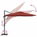 vidaXL Roma Parasol Červená 286 x 284 x 265 cm Hliník a polyester