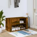 vidaXL Botník dymový dub 80x35x45 cm spracované drevo