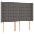 vidaXL Boxspring posteľ s matracom a LED sivá 140x190 cm umelá koža