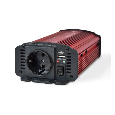 Menič napätia GETI GPI 612 12V/230V 600W USB Schuko