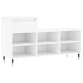 vidaXL Botník lesklý biely 102x36x60 cm spracované drevo