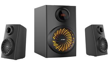 FENDA F&D repro F190X/ 2.1/ 46W/ černé/ BT5.0/ FM rádio/ USB přehrávání/ LED podsvícení/ dálkové ovládání Reproduktory, 2.1, 46W, Bluetooth 5.0, FM rádio, USB prehrávání, LED podsvícení, dálkové ovládání, cerné