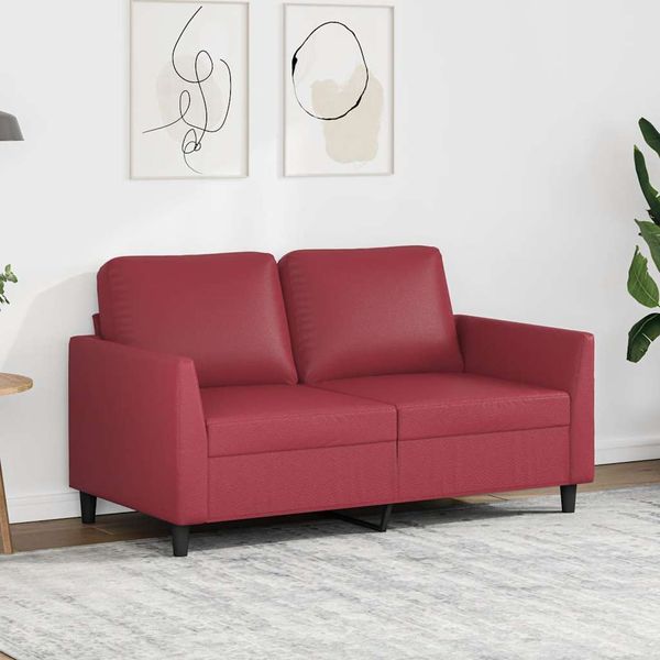 vidaXL 2-miestna pohovka vínovočervená 120 cm umelá koža