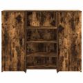 vidaXL Recepčný stôl dymový dub 135x50x103,5 cm kompozitné drevo